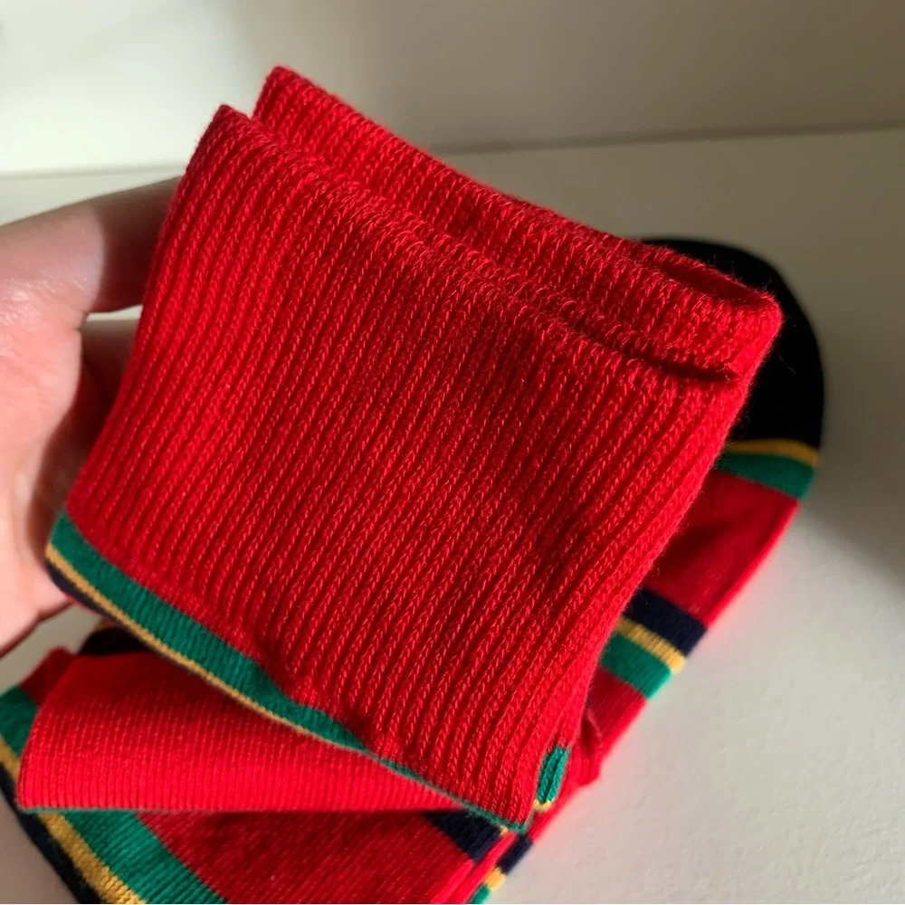 NWOT Ralph Lauren long socks striped multicolor (gold logo)